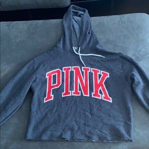 PINK Grey cropped sweatshirt